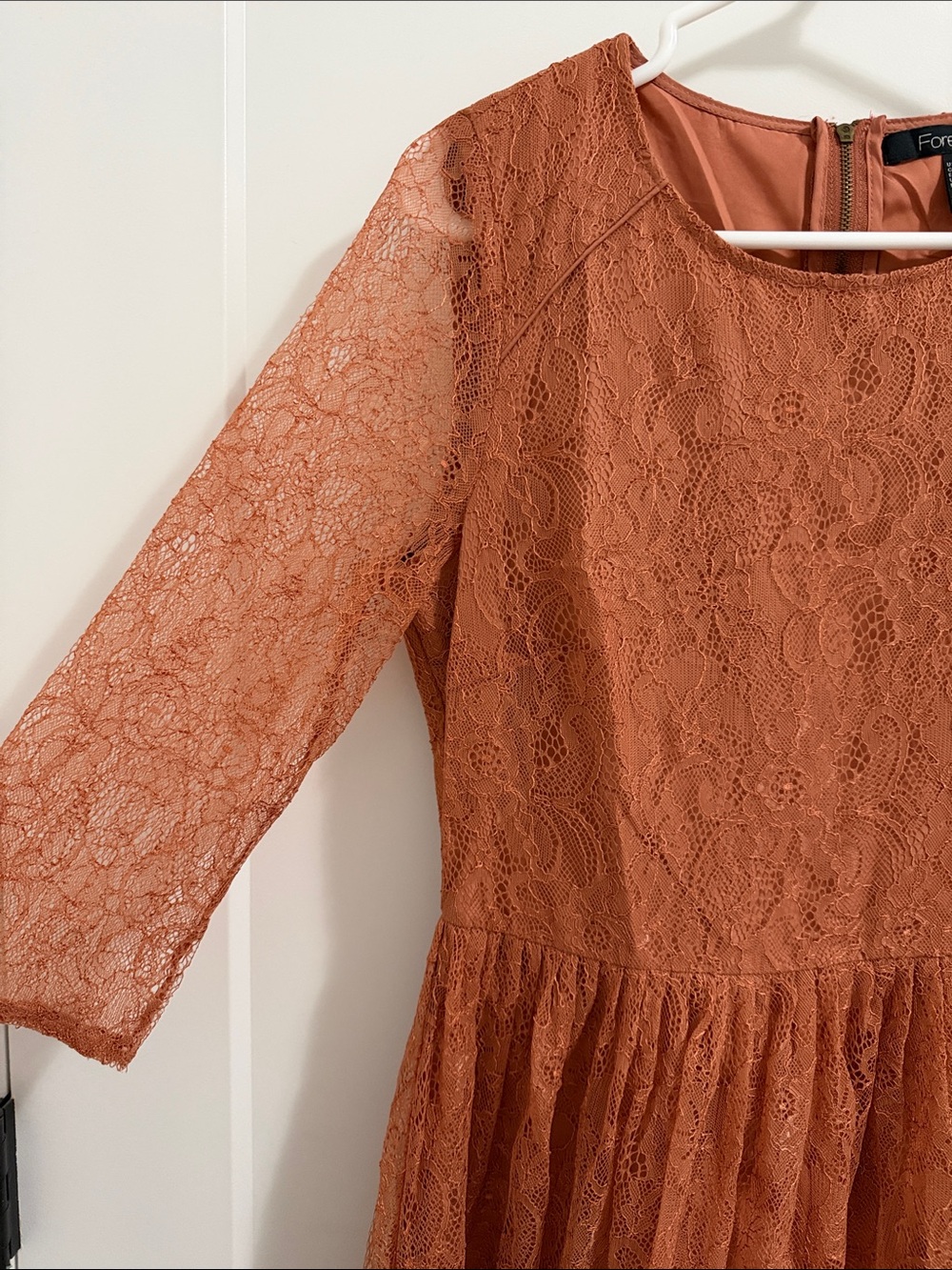 Forever 21 Women’s Rust Lace A-Line Dress - Picture 5 of 6